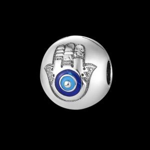 925 Sterling Silver HAMSA EVIL EYE CHARM